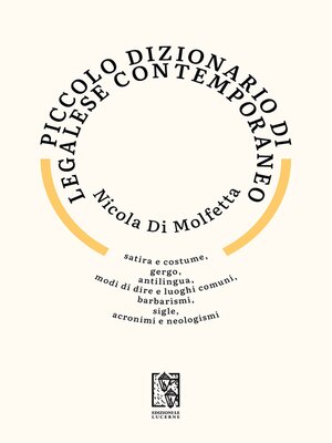 cover image of Piccolo dizionario di legalese contemporaneo